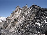 Gokyo 4 Nameless Fangs 4 Nameless Fangs View From My High Point At 10am I was on top of the first Nameless Fang, with the other Fangs looking like jagged teeth.